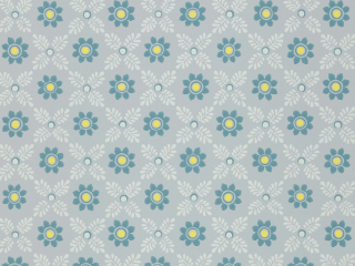 Blauw bloemen behang met jaren 70 uitstraling Ditsy Block - Bone China Blue