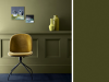 Little Greene - Olive Colour 72 sfeerfoto waarbij de lambrisering en muur in deze kleur geverfd zijn