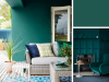 Little Greene - Mid Azure Green 96 op meubel en de muur