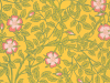 Geel behang met roze bloemen Briar Rose - Indian Yellow Little Greene