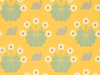 Vrolijk geel behang met witte bloemen en bruine slakken van Little Greene Burges Snail - Lemon