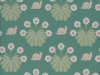Baluw/groen behang Burges Snail - Ocean van Little Greene met lichtroze bloemen
