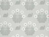 Burges Snail - Silver behang met grijze tinten met onder andere slakken en vrolijke bloemen van Little Greene