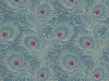 Diep blauw behang met pauwveren en roze details Carlton House Terrace - Blue Plume