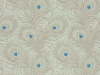 Carlton House Terrace - Copper behang met beige pauwveren en blauwe accenten