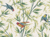 Little Greene Great Ormond Street - Tropical behang met kleine gekleurde vogels en sierlijke grassen