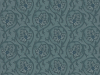 Hoja - Air Force Blue behnag van Little Greene met sierlijke krullen en bloemen