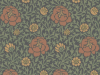 Donker behang met groene bladeren en oranje bloemen Lansdowne Walk - Ash van Little Greene