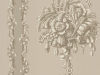 Taupe behang Chelsea Bridge - Medal van Little Greene met een herhalend patroon van bloemen en bladeren