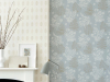 Cones - Lint behang gecombineerd met een blauw behang met bladeren