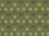 Groen vlinderbehang Burges Butterfly - Garden met donkerblauwe vlinder en groen/witte bloemen van Little Greene