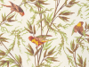 Beige behang met groene en bruine siergrassen waar vogels op zitten Great Ormond Street - Galette van Little Greene