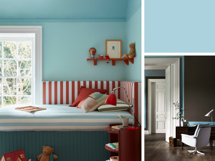 Little Greene - Sky Blue 103 in de slaapkamer