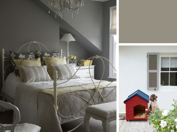 Little Greene - Lead Colour 117 op de muur in de slaapkamer