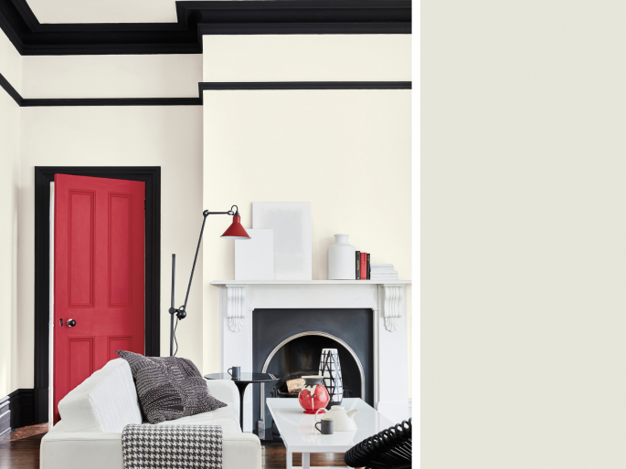 Little Greene - French Grey Pale 161 op de wand met donkere accenten