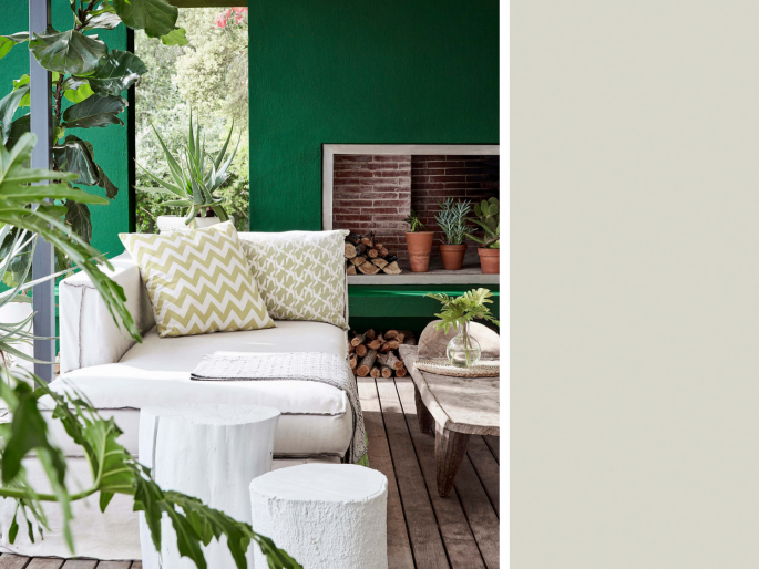 Little Greene - French Grey Mid 162 op een omlijsting