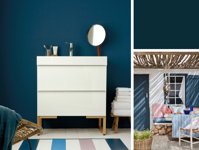 Little Greene - Hicks' Blue 208 op deur en wand