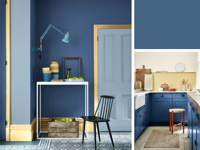 Little Greene - Woad 251 op keukenkastjes 