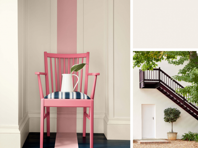 Little Greene - Hollyhock 25 op de wand en op de plinten