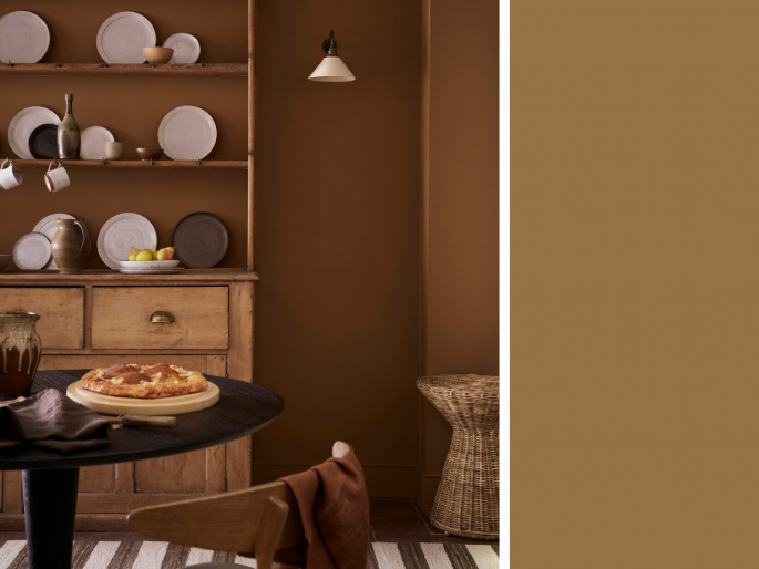 Little Greene - Galette 340 op de muur in woning