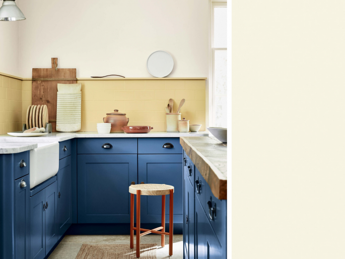 Little Greene - Stock 37 op de wand in de keuken