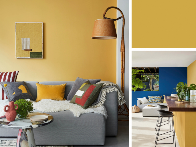 Little Greene - Yellow Pink 46 op de wanden in huis