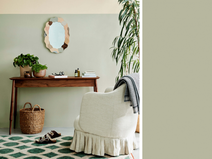 Little Greene - Tracery II 78 in een boho stijl interieur