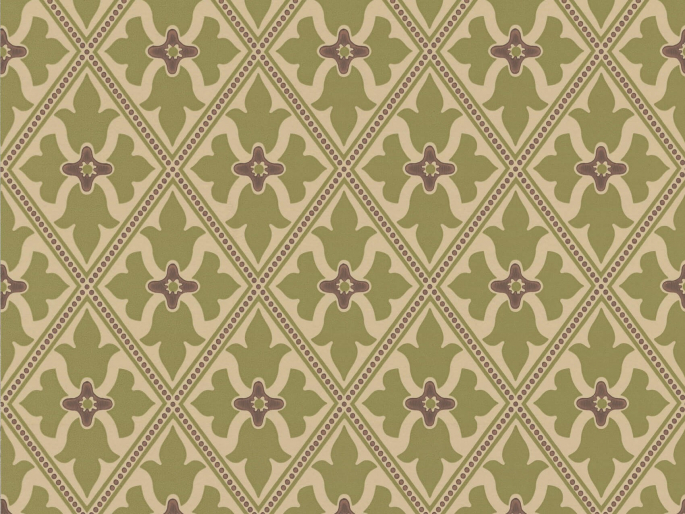 Bayham Abbey - Citrine behang van Little Greene met een klassiek patroon 