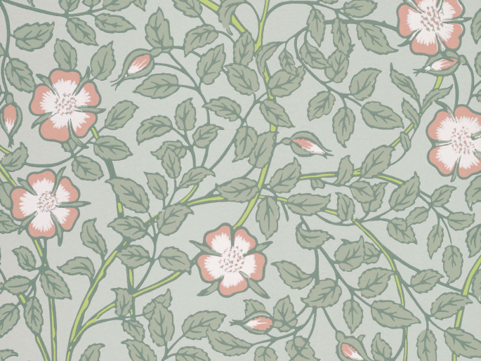 Little Greene Briar Rose - Salix behang met bloemen en bladeren 