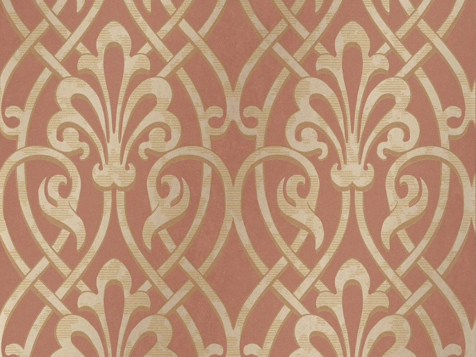 Klassiek behang in een moderne rood/oranje kleur Brook Street - Etruscan van Little Greene