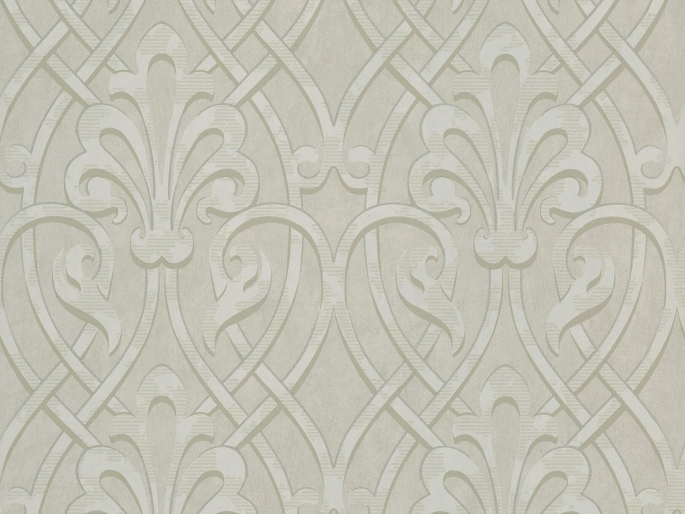 Brook Street - Palazzo behang met een klassiek patroon in een beige uitvoering van Little Greene