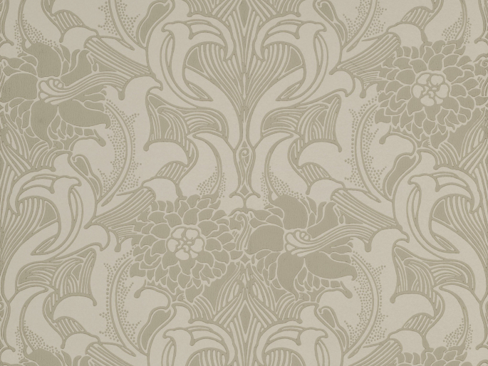 Dahlia Scroll - French Grey