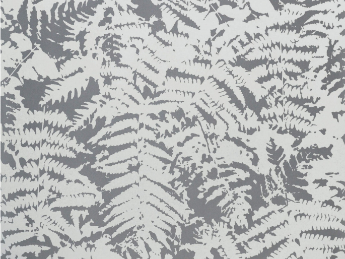 Fern - Sage Blue behang van Little Greene met grote varen bladeren
