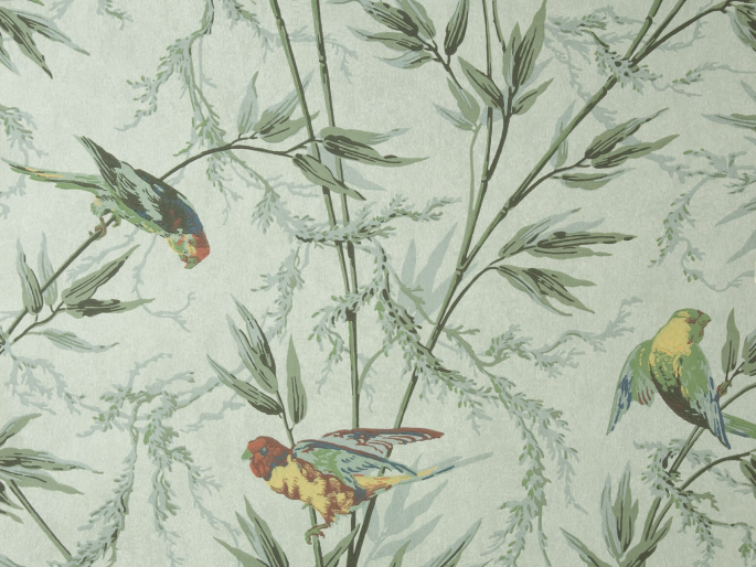 Bhenag met een groene tint met gekleurde vogels Great Ormond Street - Verditure 