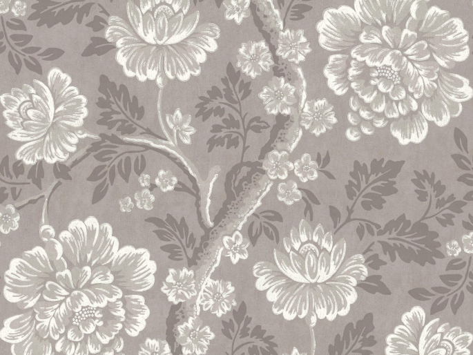 Monochrome bloemen behang Gustav - Throphy