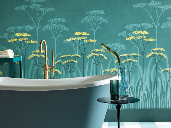 Detail foto Achillea - Aurora behang van Little Greene