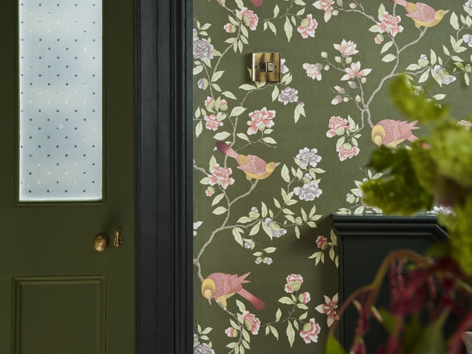 Aderyn - Olive Colour van Little Greene detailfoto