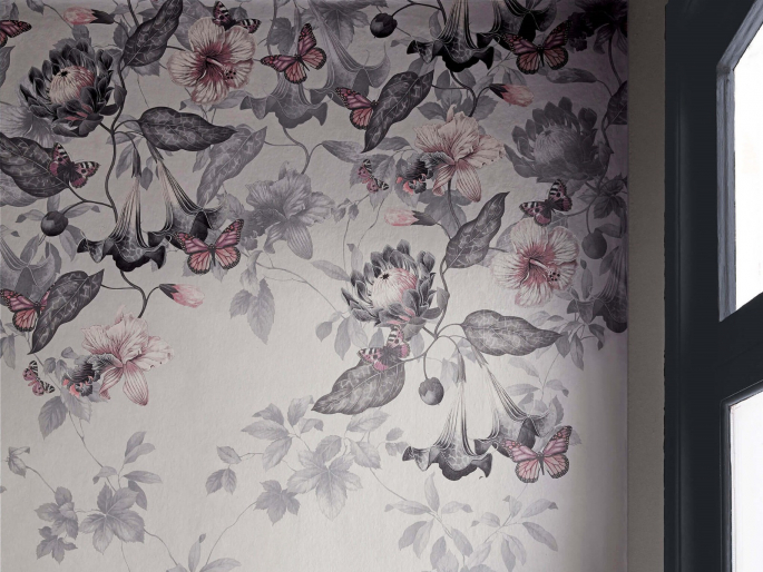 Detail foto Asterid - Nightshade behang Little Greene