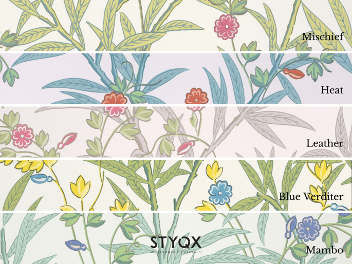 Bamboo Floral - Blue Verditer
