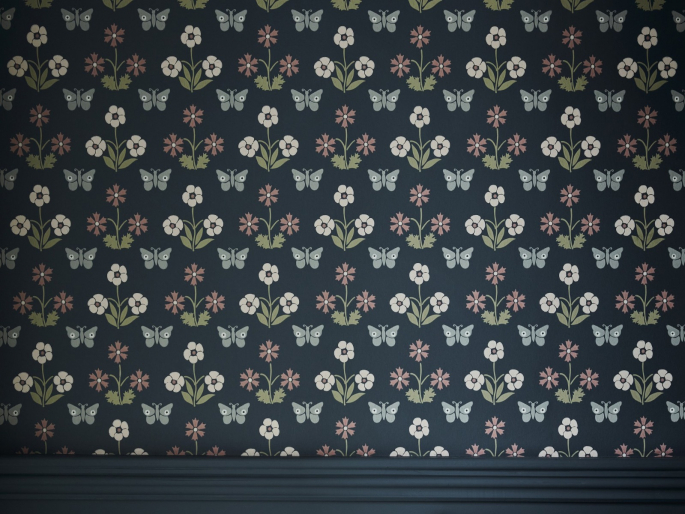 Little Greene Burges Butterfly - Hicks' Blue