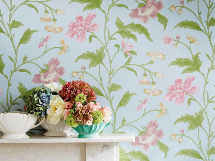 Little Greene Chine Rose - Blue Lustre