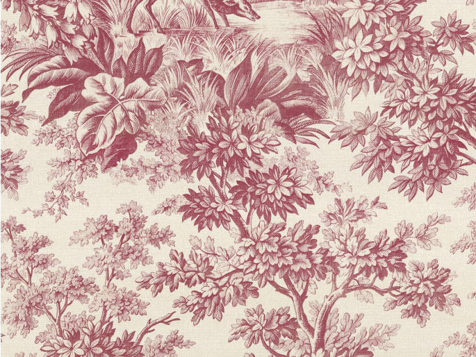 Stag Toile - Burgundy