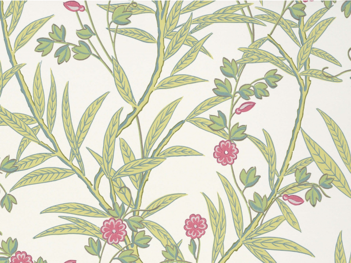 Bamboo Floral - Mischief behang van Little Greene