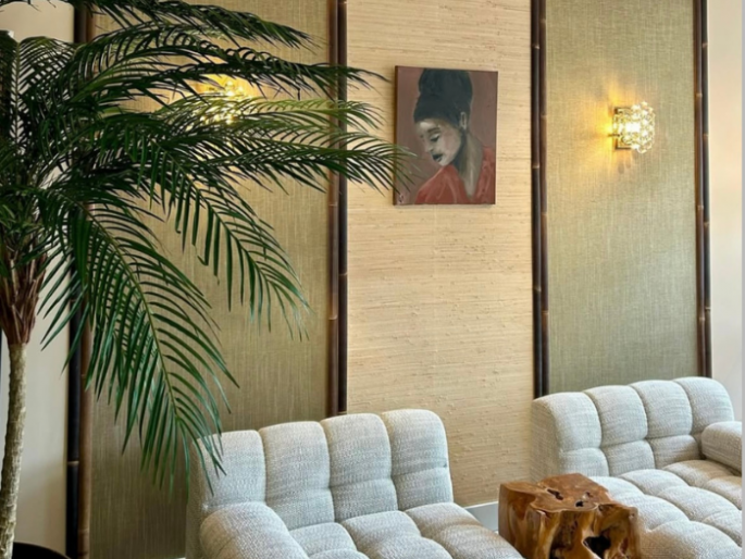 Catchii weave behang Goud Lichtgroen - W021