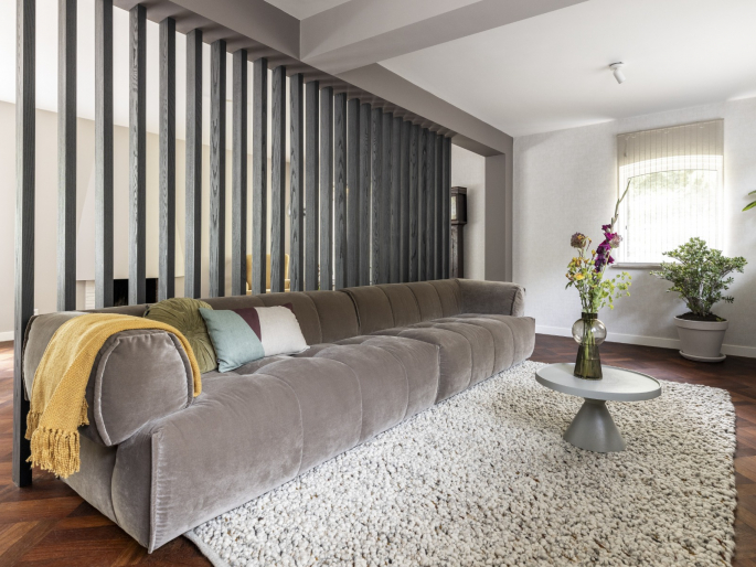 Roomdivider as zwart
