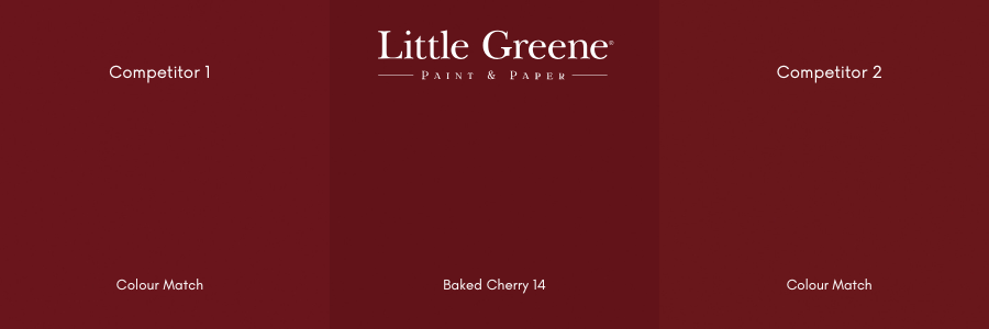 Vergelijking originele Little Greene kleur en nagemaakte kleuren van andere merken